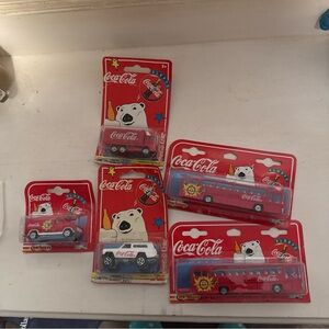 Coca Cola Red Toy Truck lot vintage 90s bus van